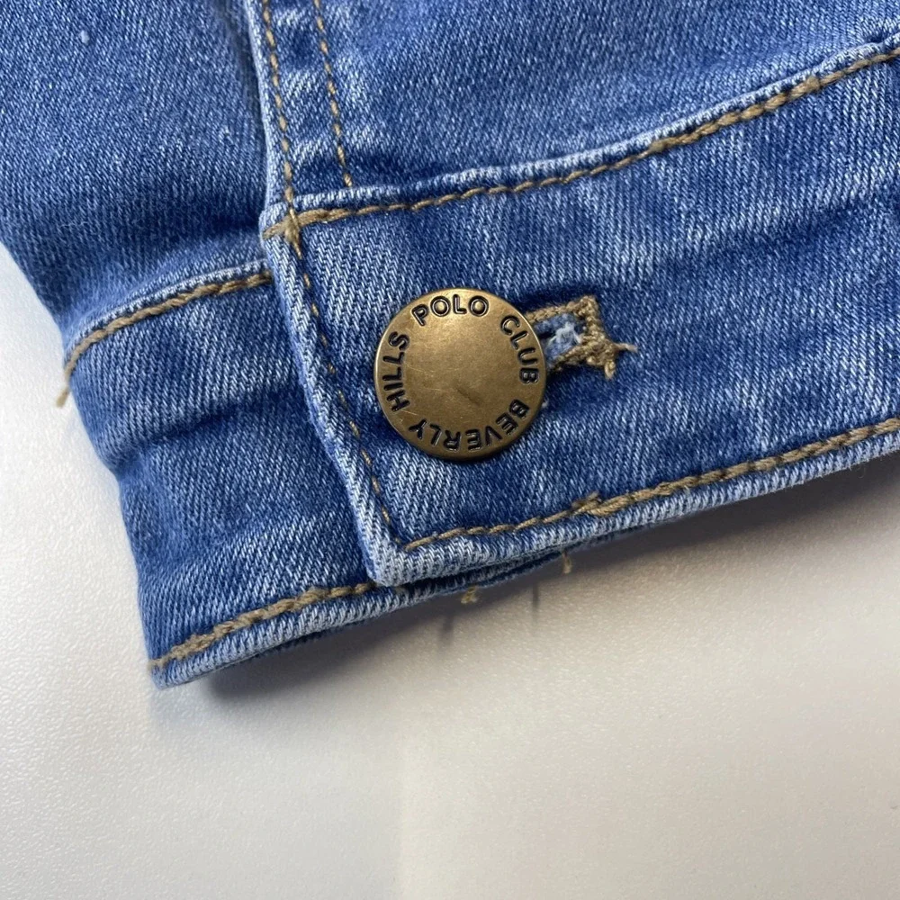 NWT Beverly Hills Polo Club Denim Long Sleeve Pockets‎ Logo Jacket girl's 10